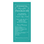 Modern Turquoise Swirl Wedding Program Announcement