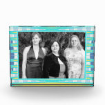modern turquoise yellow abstract photo frame awards
