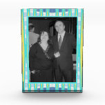 modern  turquoise yellow abstract photo frame awards