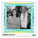 modern  turquoise yellow abstract photo frame wall decals