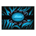 Modern turquoise zebra print cute Bridal Shower Invites