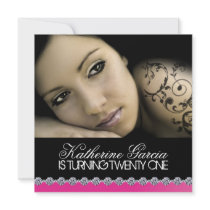 Modern Twenty First Birthday Party Invitation