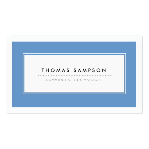 Modern Typography Business Cards - Blue (front side)