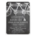 Modern Typography Chalkboard Vintage Bicycle Custom Invites