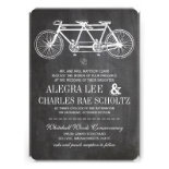 Modern Typography Chalkboard Vintage Bicycle Custom Invites
