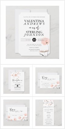 Modern Typography Dandelion Wedding Set