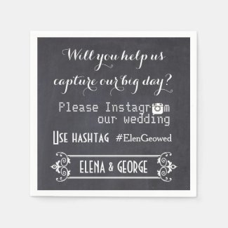 Modern typography with Instagram hashtag wedding