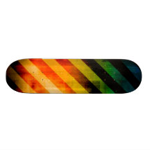 Modern Urban Vivid Striped Warning Custom Skate Board