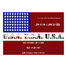 Modern USA Flag Graphic Labor Day Invite