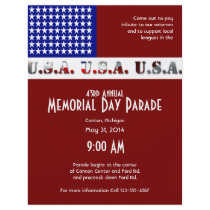 Modern USA Flag Graphic Memorial Day Flyers