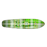 Modern vase in green yellow plaid skate deck