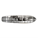 Modern vase skateboa in black and white plaid custom skateboard