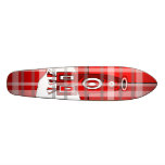 Modern vase skateboard in red plaid