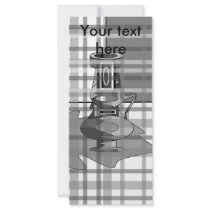 Modern vases in black gray and white plaid custom rack cards