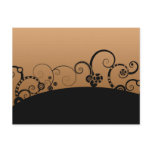 Modern vector swirl cog wheel flowers graphic post card