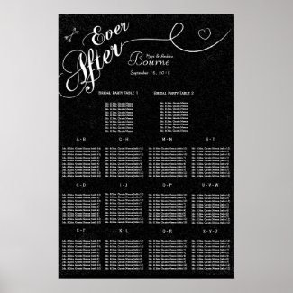Modern Vintage Black Chalkboard Seating Chart