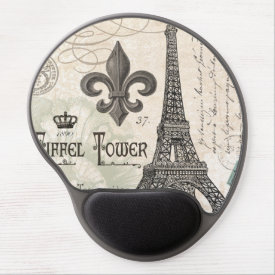 modern vintage french Eiffel Tower Gel Mousepad