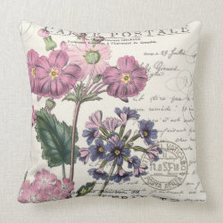 modern vintage french lavender floral throw pillow