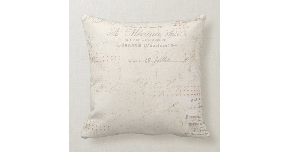 modern vintage french rabbit in the garden throw pillow Zazzle