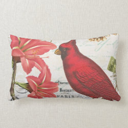 modern vintage french winter cardinal throw pillow
