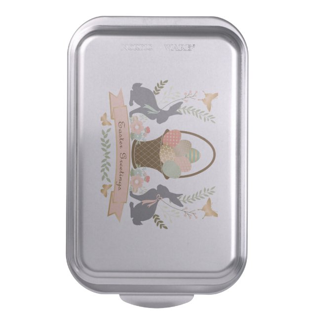 Modern Vintage Graphic Easter collage Cake Pan-2