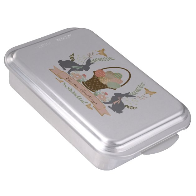Modern Vintage Graphic Easter collage Cake Pan-3