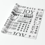 modern vintage holiday words Gift Wrap