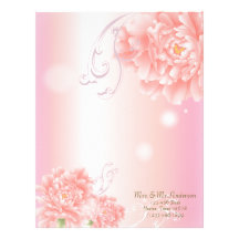 modern vintage Peony floral spring wedding Customized Letterhead