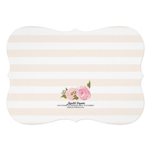 Modern Vintage Pink Floral Bridal Shower Personalized Invite