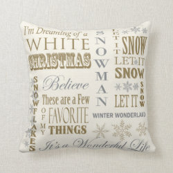 Modern Vintage White Christmas pillow
