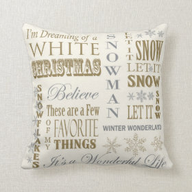 Modern Vintage White Christmas pillow