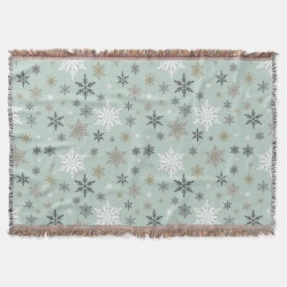 Modern vintage winter snowflake blanket throw blanket