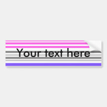 Modern violet and pink horizontal stripes bumper sticker