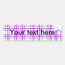 Modern violet plaid on white background bumper stickers