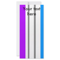 Modern violet white and blue stripes custom rack card