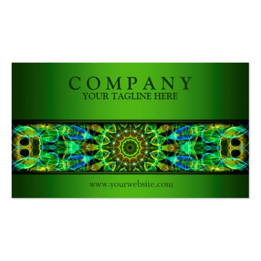 modern Watching You mandala green Business Card Templates (front side)