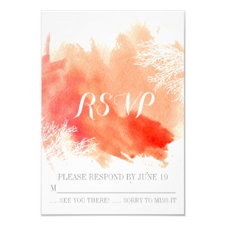 Modern watercolor coral reef wedding RSVP reply Personalized Invitations