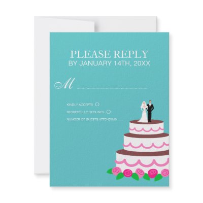 Modern Wedding Cake RSVP Card Custom Announcements by noteworthy Modern Wedding Cake RSVP Card Custom Announcements by noteworthy