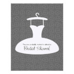 Modern Wedding Dress Bridal Shower Invitation Gray invitations
