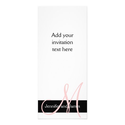 Modern Wedding Invitation Monogram | Black Pink