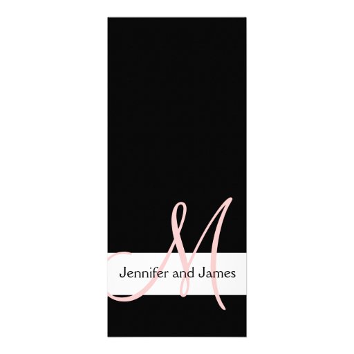Modern Wedding Invitation Monogram | Black Pink