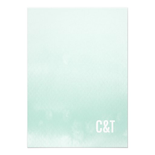 MODERN WEDDING INVITATION : ombre watercolor mint