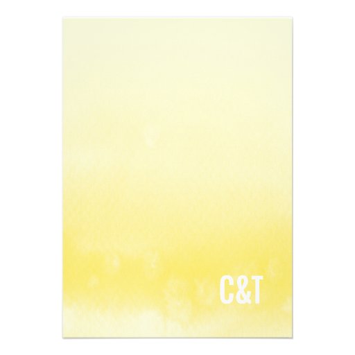 MODERN WEDDING INVITATION ombre watercolor yellow