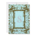 Modern Wedding Invite Aqua and Brown