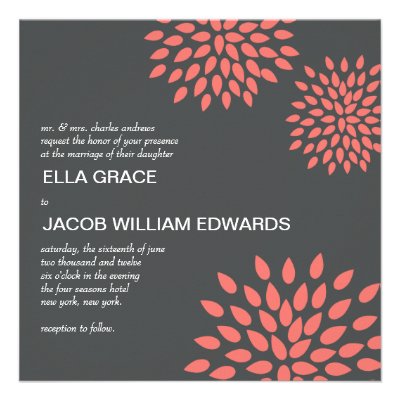 Modern Wedding Invite // Posh Petals // Papaya