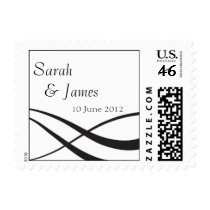 Modern Wedding Names Date Postage Stamp