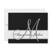 Modern Wedding RSVP Card Monogram Names Custom Invitations