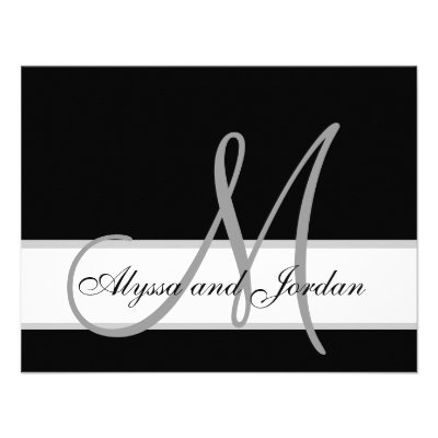 Modern Wedding RSVP Card Monogram Names Custom Invitations