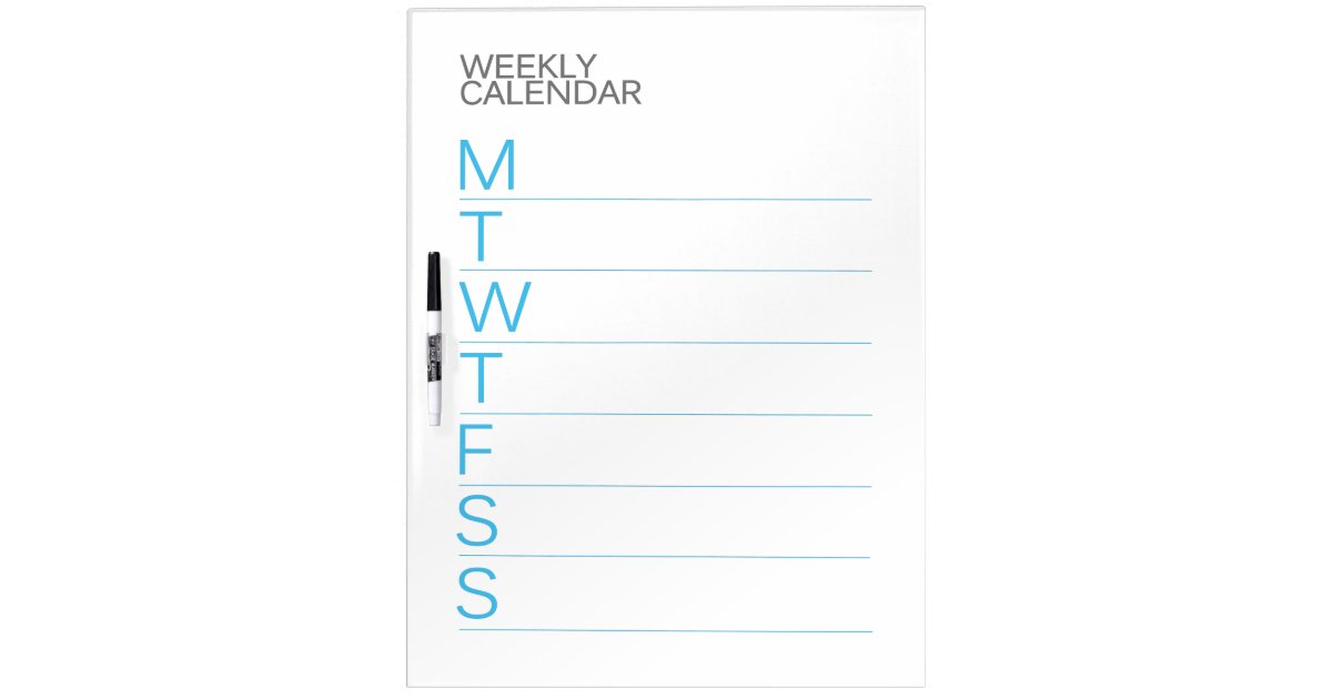 Dry Erase Weekly Calendar Board : Modern weekly calendar dry erase board zazzle Dry Erase Weekly Calendar Board : Modern weekly calendar dry erase board zazzle