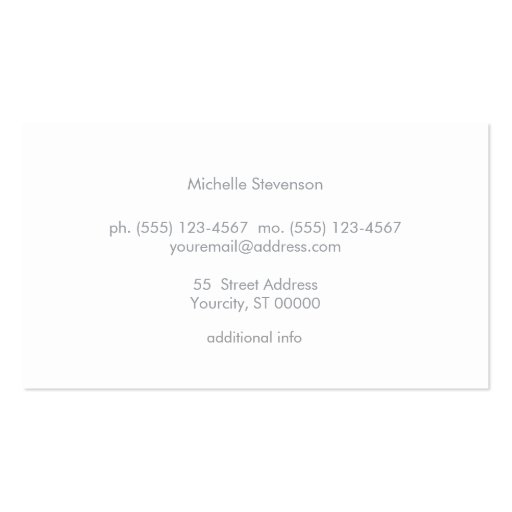 Modern Wet Blue Glass Beauty Salon and Spa White Business Cards (back side)
